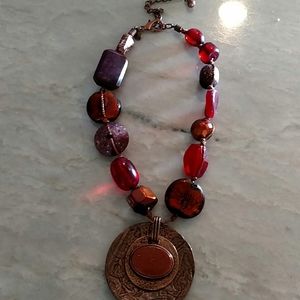 CHICO'S Maroon and Copper Necklace